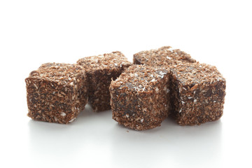 Tasty Turkish delight isolated on white