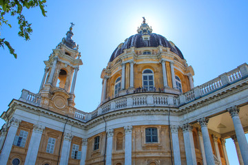Fototapeta na wymiar Basilica di Superga, a baroque church on Turin (Torino) hills, Italy, Europe
