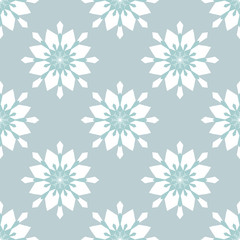 Christmas snowflakes seamless background. 