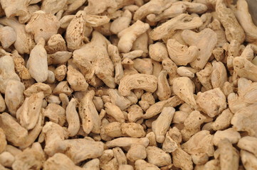 Dried ginger sold in farmer's market.
