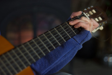 Boy Playing Guitar C Chord