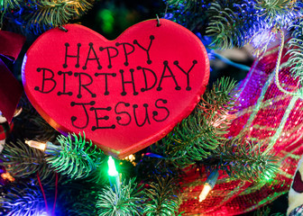 Happy Birthday Jesus sign for Christmas