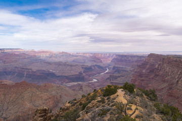 Diving into an amazing view over Grand Canyon, National Park, Colorado, USA