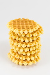 waffle cookies on white background