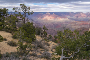 Diving into an amazing view over Grand Canyon, National Park, Colorado, USA