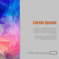 vector illustration - abstract polygonal colorful background - obrazy, fototapety, plakaty