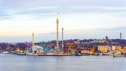 Naklejka premium Grona lund attraction park in Stockholm,Sweden.