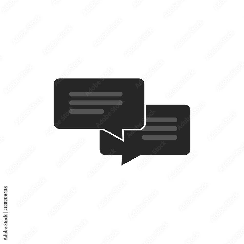 Poster chat icon vector isolated on white background, flat style dialog bubble speech symbol, messages conc