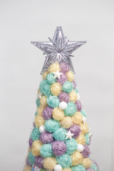 Handmade Christmas tree close up as a background