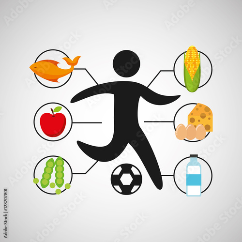 quot sport man soccer nutrition health vector illustration eps 10 quot Stock 