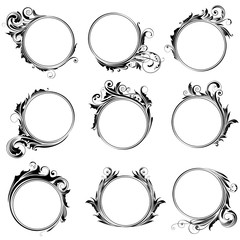 Set ornamental circle frames