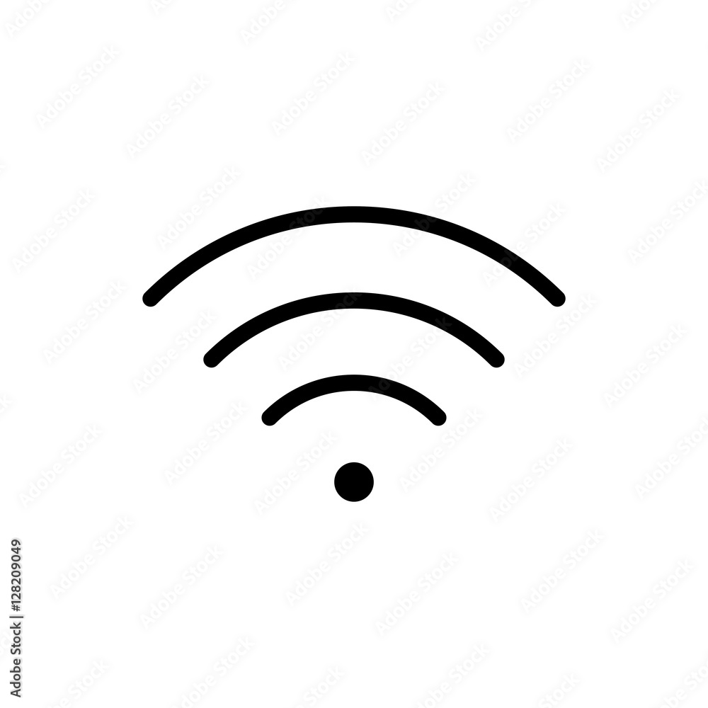 Wall mural thin line wi-fi, wireless icon on white background