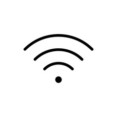 thin line wi-fi, wireless icon on white background