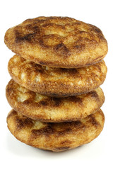 homemade Dutch poffertjes isolated on white background