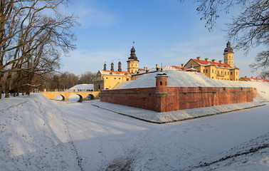 CASTLE OF NESVIZH, BELARUS: Old castle, 05 January 2016