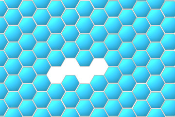 blue honeycombs Abstract background, Tech geometric design