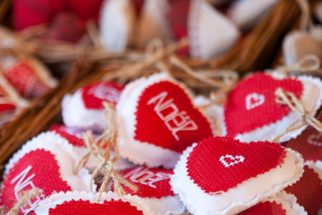 Colorful decorations on the Christmas market in Alsace