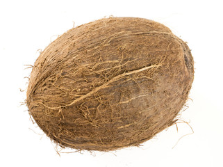Coconut complete on white background