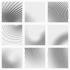 Set of striped abstract forms