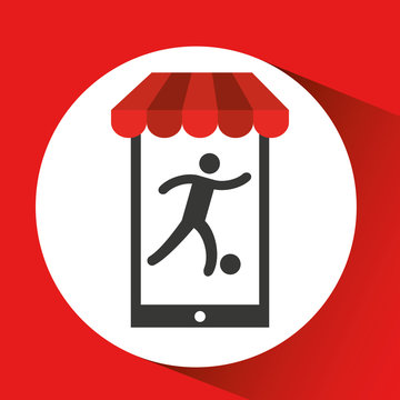 recommend clip art: mobile phone silhouette sportman soccer vector illustration eps 10