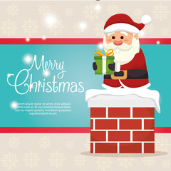 happy merry christmas santa claus character vector illustration design