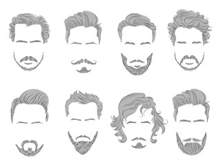 set beard hair mustache man silhouette