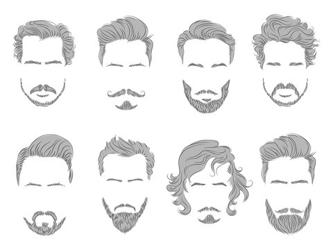 set beard hair mustache man silhouette
