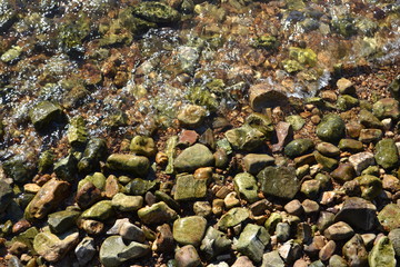 lake beach pebbles
