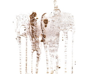 Fototapeta premium drops of mud sprayed isolated on white background, with clipping path