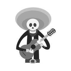 Obraz na płótnie Canvas male skull with hat icon. Mexican culture landmark and latin theme. Isolated design. Vector illustration