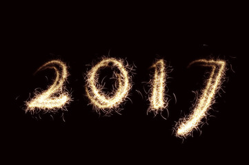 Happy new Year 2017, Banner , written in Firework