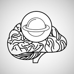 solar system brain school knowledge vector illustration eps 10