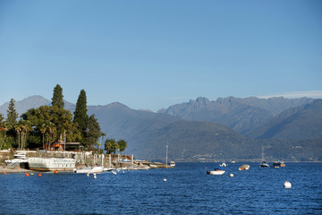 Obraz premium Scenic view of Lake Maggiore, Italy, Europe