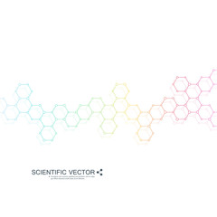 Fototapeta premium Structure molecule of DNA and neurons. Structural atom. Chemical compounds. Medicine, science, technology concept. Geometric abstract background. Vector illustration for your design.