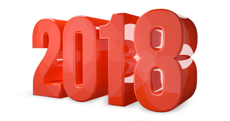 2018 new year 3d render symbol