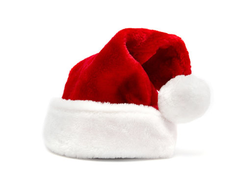Christmas santa hat, isolated on white