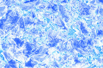 Cracked texture of ice. Blue ice surface with scratches. New year and Christmas abstract background.