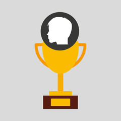 Obraz premium silhouette head boy student award win vector illustration eps 10