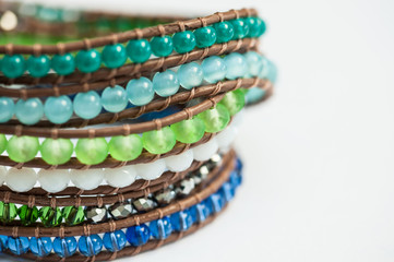 Hand made bracelet (green-blue)