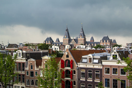 Heavy clouds over the Rijksmuseum in Amsterdam