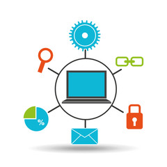 notebook technology social media concept vector illustration eps 10