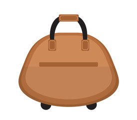 Female travel bag icon flat style. Women bag isolated on white background. Vector illustration