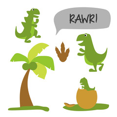 Dinosaur theme set, eps10 vector illustration