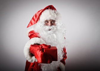 Santa Claus and Christmas gift