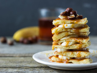 Stack of delicious pancakes