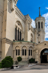 Fototapeta na wymiar Basilica Notre-Dame de Fourviere. Fourviere hill, Lyon, France.