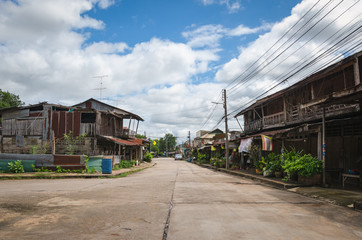 Street in Nam Tok village (Thailand)