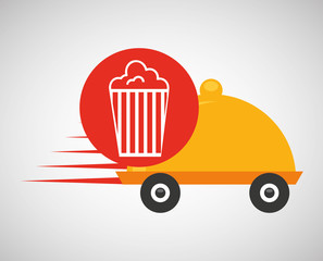 fast delivery food pop corn vector illustration eps 10