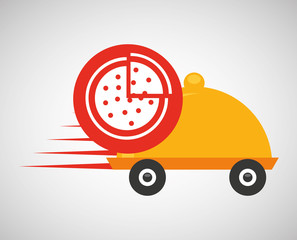 fast delivery food pizza vector illustration eps 10