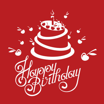 happy birthday card design with cake